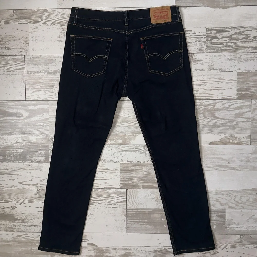 Levis 511 Jeans Mens 36x30 Blue Denim Slim Taper Fit Distressed Dark Wash